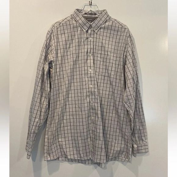 Eddie Bauer Plaid Relaxed Fit Wrinkle Free Button Down Shirt‎ Mens XLT (1193) - Picture 1 of 4